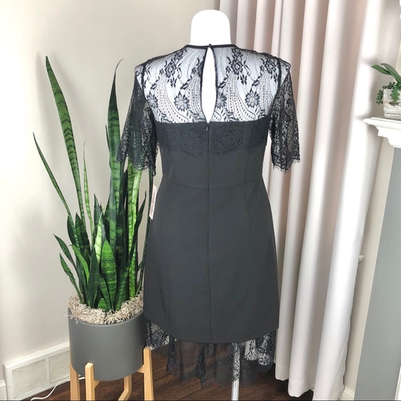 Nanette Lepore Rich Romantics Black Lace Dress 14 - Picture 2 of 5